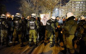 Protesters against name deal