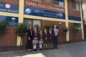5 NAPLAN top performers with Principal Mark Robertson and Head of Junior School Curriculum Sarah Caffrey