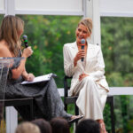 Hellenic Museum board member & HMLS ambassador Helen Mantzis in conversation with special guest Tatiana Blatnik, who travelled to Australia exclusively to speak at the Garden Party. Photo by Samantha Meuleman via Hellenic Museum.